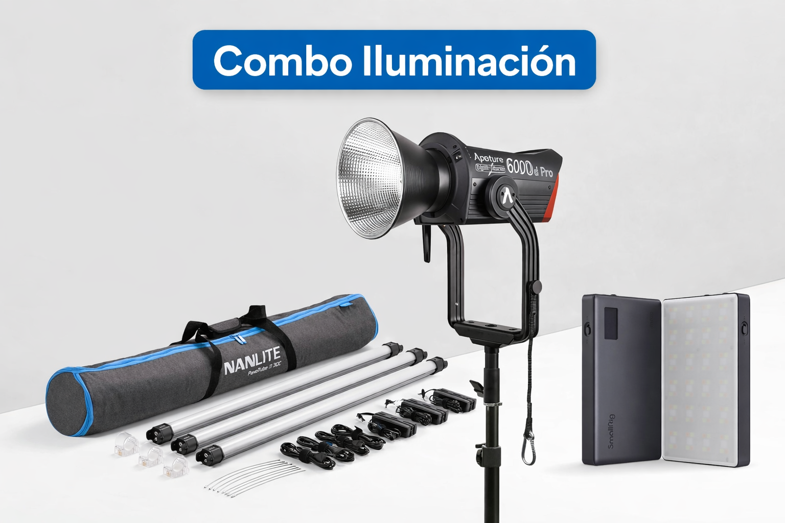 Combo iluminación! 600 Aperture , pavo tuve x4 , 2 leds smallrig